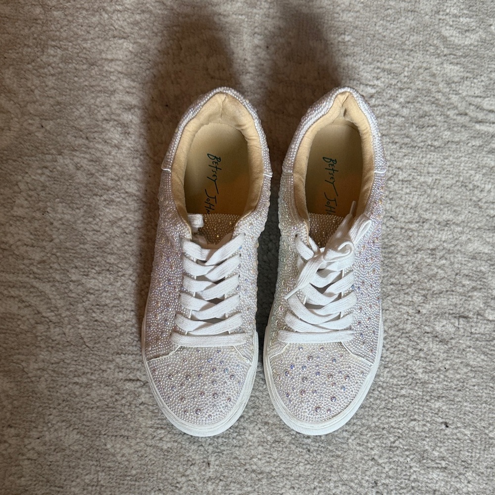 Betsey Johnson Sparkling White Sneakers